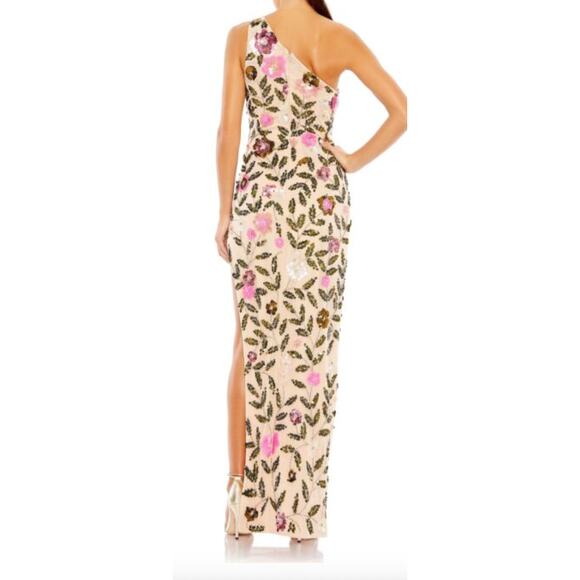 Mac Duggal One Shoulder Dress Floral Sequin 10903 4 - Picture 2 of 10